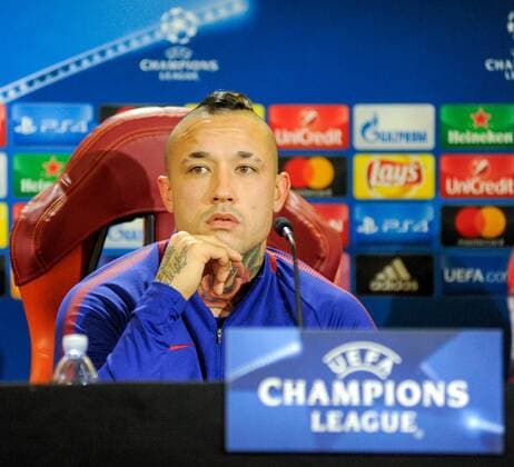 October 30th 2017, Rome, Italy; press conference PK Pressekonferenz for AS Roma before their Champions League game versus Chelsea on 31st October in Rome; Radja Nainggolan  ActionPlus11946461
