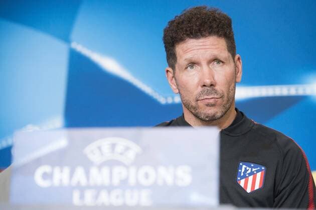 Atletico de Madrid coach Diego Simeone during press conference PK Pressekonferenz day before UEFA Champions League match between FK Qarabag and Atletico de Madrid at Wanda Metropolitano in Madrid, Spain. October 30, 2017.  (20171030023)