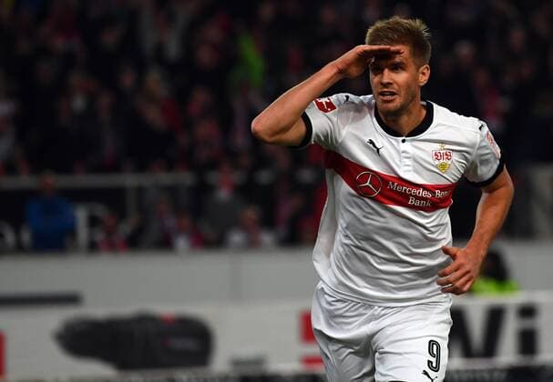 29 10 2017 xjhx Football 1 Bundesliga VfB Stuttgart SC Freiburg emporer lord Simon Terodde VfB Stuttgart celebrate the goal Torjubel to 3 0 Stuttgart