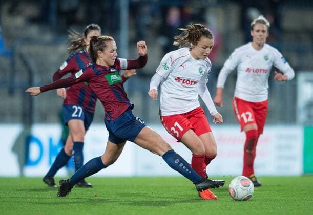 lia Joelle Waelti POT Tanja Pawollek FFC Soccer Women 1 Bundesliga Season 2017 2018 6 Day 1 FFC Turbine Potsdam 1 FFC Frankfurt in Potsdam Germany on 30 10 2017