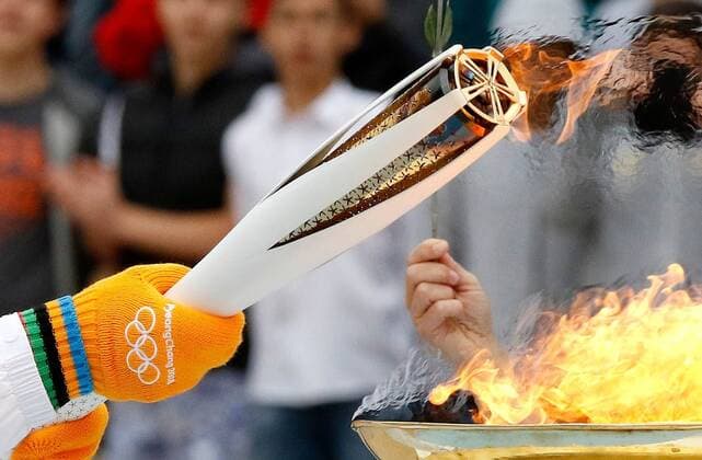 October 31, 2017 - Athens, Greece - Handover ceremony for the Olympic Flame at Panathenaic stadium in Athens. The South Korean leg of the relay will involve 7,500 torch-bearers, who will cover a total 2,018 kilometers (about 1260 miles) before the opening ceremony in Pyeongchang, which will host the Feb. 9-25, 2018 Winter Olympics. 2018 Winter Olympics Handover Ceremony - ZUMAe114 20171031_zaa_e114_006 Copyright: xEurokinissix
