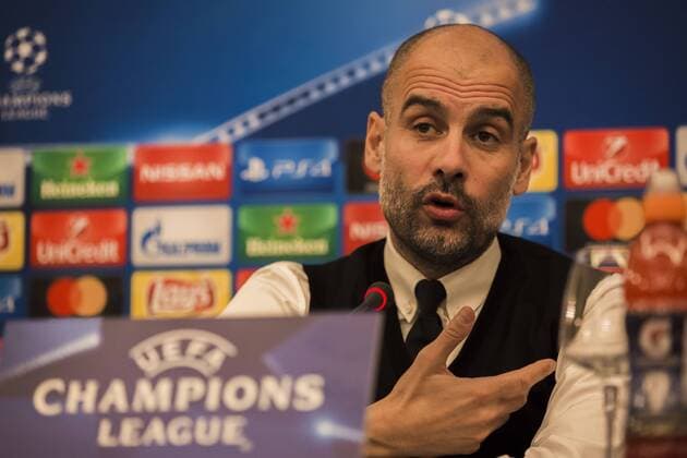 31st October 2017, San Paolo Stadium, Naples, Italy; UEFA Champions League; Pre Match press conference PK Pressekonferenz SSC Napoli versus Manchester City; Head Coach Josep Guardiola of Manchester City talks during the pre match press conference  ActionPlus11946585