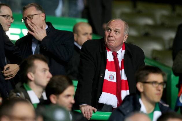 President Uli Hoeness Bayern Muenchen tense Celtic Glasgow vs Bayern Munich Champions League Football 31 10 2017 Glasgow Copyright: xLanger Eibner-Pressefotox EP_HLR
