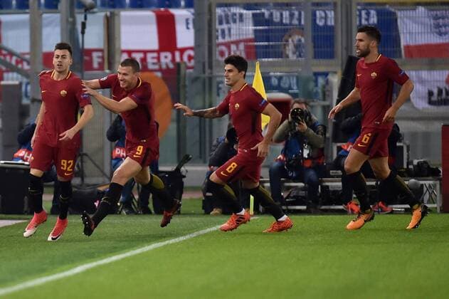 Esultanza Gol Stephan El Shaarawy Roma Goal celebration Roma 31-10-2017 Stadio Olimpico Calcio Uefa Champions League 2017 2018 Group C AS Roma - Chelsea Foto Andrea Staccioli Insidefoto andreaxstaccioli