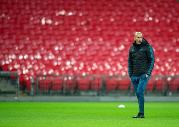 ZinŽdine Zidane manager of Real Madrid during training on the eve of the UEFA Champions League match between Tottenham Hotspur and Real Madrid at Wembley Stadium, London, England on 31 October 2017. Copyright: xVincexMignottx 17450040