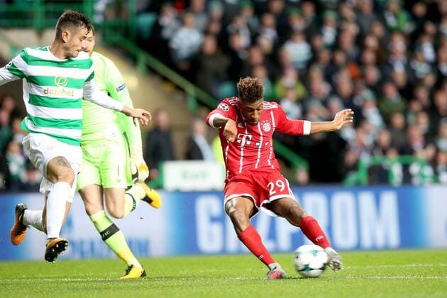 Nir Bitton Celtic Glasgow 6 Kingsley Coman FC Bayern Muenchen 29 0 0 Celtic Glasgow vs Bayern Munich Champions League Football 31 10 2017 Glasgow Copyright: xLanger Eibner-Pressefotox EP_HLR