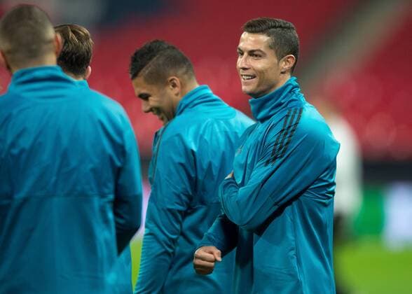 Cristiano Ronaldo of Real Madrid during training on the eve of the UEFA Champions League match between Tottenham Hotspur and Real Madrid at Wembley Stadium, London, England on 31 October 2017. Copyright: xVincexMignottx 17450053
