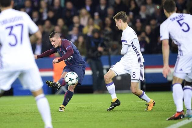 but de VERRATTI Marco PSG FOOTBALL PSG vs Anderlecht Ligue des Champions 31 10 2017 JBAutissier Panoramic 
