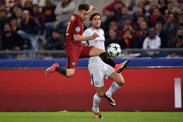 Stephan El Shaarawy Roma, Marcos Alonso Chelsea Roma 31-10-2017 Stadio Olimpico Calcio Uefa Champions League 2017 2018 Group C AS Roma - Chelsea Foto Andrea Staccioli Insidefoto andreaxstaccioli