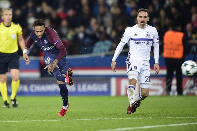 but de Neymar Jr PSG FOOTBALL PSG vs Anderlecht Ligue des Champions 31 10 2017 JBAutissier Panoramic 