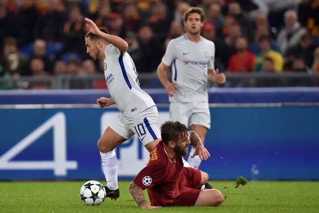 Daniele De Rossi Roma, Eden Hazard Chelsea Roma 31-10-2017 Stadio Olimpico Calcio Uefa Champions League 2017 2018 Group C AS Roma - Chelsea Foto Andrea Staccioli Insidefoto andreaxstaccioli