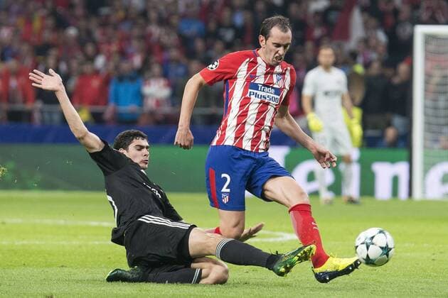 Atletico de Madrid Diego Godin during UEFA Champions League match between FK Qarabag and Atletico de Madrid at Wanda Metropolitano in Madrid, Spain. October 31, 2017.  (20171031032)