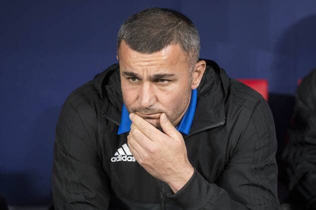 Qarabag coach Gurban Gurbanov during UEFA Champions League match between FK Qarabag and Atletico de Madrid at Wanda Metropolitano in Madrid, Spain. October 31, 2017.  (20171031003)