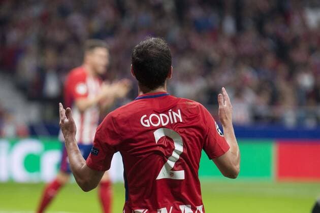 Atletico de Madrid Diego Godin during UEFA Champions League match between FK Qarabag and Atletico de Madrid at Wanda Metropolitano in Madrid, Spain. October 31, 2017.  (20171031022)