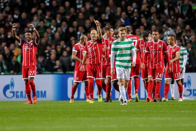 Glasgow Scotland 31 10 2017 UEFA Champions League 2017 18 Season Group Stage Group B 4 Gameday Celtic Glasgow FC Bayern Muenchen Goals Goals 0 1 Goalkeeper Kingsley Coman FCB celebrate Arjen Robben FCB celebrate goalkeeper Sven Ulreich FCB DeFodi048