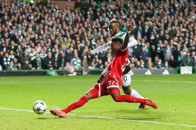 Glasgow Scotland 31 10 2017 UEFA Champions League 2017 18 Season Group Stage Group B 4 Gameday Celtic Glasgow FC Bayern Munich David Alaba FCB and Moussa Dembele CFC in a duel DeFodi048