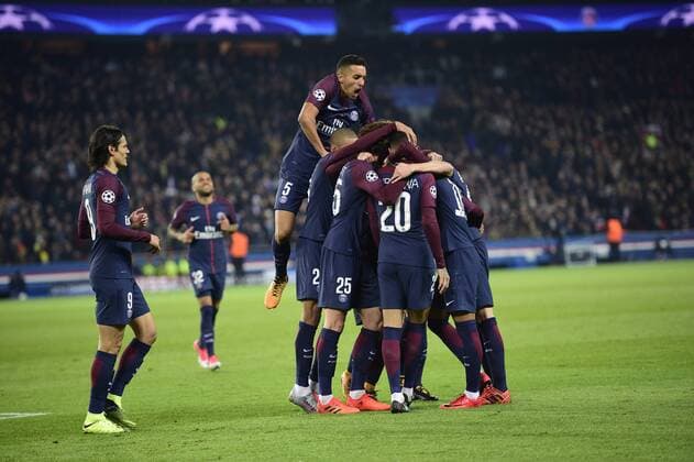 joie des joueurs du PSG apres le but de KURZAWA Layvin PSG FOOTBALL PSG vs Anderlecht Ligue des Champions 31 10 2017 JBAutissier Panoramic 