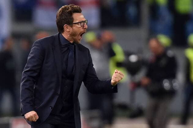 Esultanza Gol Eusebio Di Francesco Roma Goal celebration 3-0 Roma 31-10-2017 Stadio Olimpico Calcio Uefa Champions League 2017 2018 Group C AS Roma - Chelsea Foto Andrea Staccioli Insidefoto andreaxstaccioli