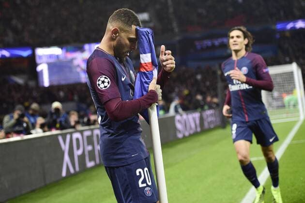 joie de KURZAWA Layvin PSG apres son but FOOTBALL PSG vs Anderlecht Ligue des Champions 31 10 2017 JBAutissier Panoramic 