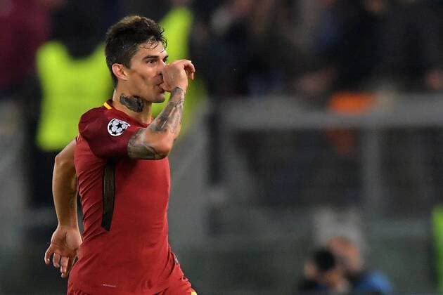Bilder des Tages - SPORT Esultanza dopo il gol di Diego Perotti Roma. Goal celebration. Roma 31-10-2017 Stadio Olimpico Champions League, Fase a gironi. AS Roma - Chelsea Foto Antonietta Baldassarre Insidefoto AntoxBaldassarre