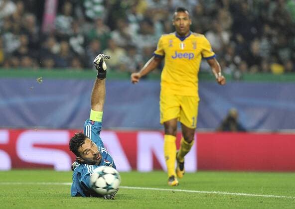 Sporting Lisbon v Juventus UEFA Champions League Gianluigi Buffon of Juventus is beaten for the first goal during the UEFA Champions League match at Est?dio Jos? Alvalade, Lisbon Content Not Available For UK Newspapers Copyright: xStefanoxGnechx FIL-10891-0012