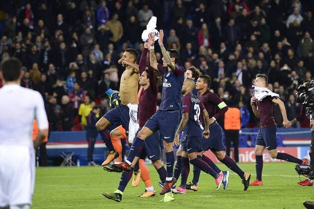joie des joueurs du PSG en fin de match FOOTBALL PSG vs Anderlecht Ligue des Champions 31 10 2017 JBAutissier Panoramic 