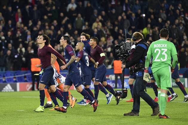 joie des joueurs du PSG en fin de match FOOTBALL PSG vs Anderlecht Ligue des Champions 31 10 2017 JBAutissier Panoramic 