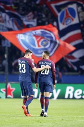 Layvin Kurzawa psg jie suite but Julian Draxler PSG FOOTBALL PARIS SG v ANDERLECHT UEFA CHAMPIONS LEAGUE 31 10 2017 StephaneAllaman Panoramic 