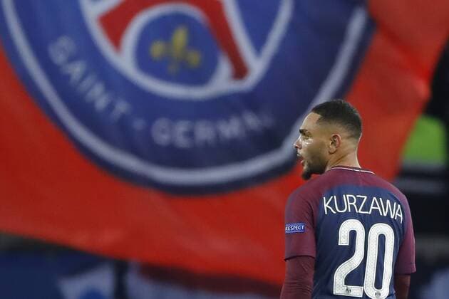 Layvin Kurzawa psg apres son but FOOTBALL PARIS SG v ANDERLECHT UEFA CHAMPIONS LEAGUE 31 10 2017 StephaneAllaman Panoramic 