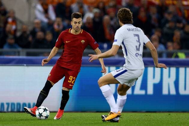October 31, 2017 - Rome, Italy - Stephan El Shaarawy of Roma during the UEFA Champions League football match AS Roma vs Chelsea on October 31, 2017 at the Olympic Stadium in Rome. AS Roma v Chelsea FC - UEFA Champions League  - ZUMAn230 20171031_zaa_n230_437 Copyright: xMatteoxCiambellix
