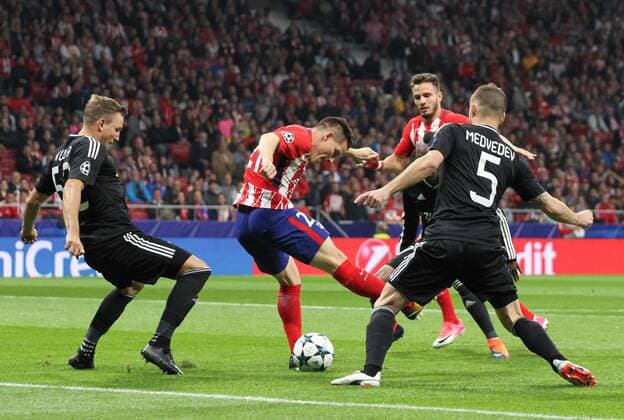 Atletico de MadridÂ s forward Gameiro during Champions League match between Atletico Madrid and Qarabag at the Wanda Metropolitano stadium in Madrid Tuesday Oct 31th 2017  xIrinaxR.xH.x xAFP7x xAtxMadridxvxQarabag,xChampionsxLeague,xSpain,xOctx31thx2017x