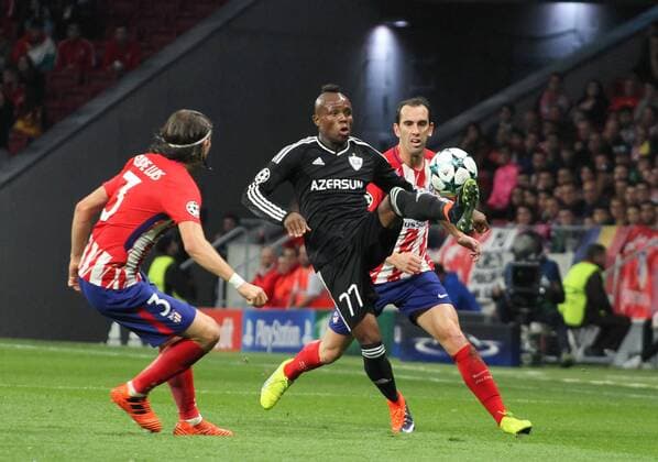 Qarabag s player Guerrier during Champions League match between Atletico Madrid and Qarabag at the Wanda Metropolitano stadium in Madrid Tuesday Oct 31th 2017  xIrinaxR.xH.x xAFP7x xAtxMadridxvxQarabag,xChampionsxLeague,xSpain,xOctx31thx2017x
