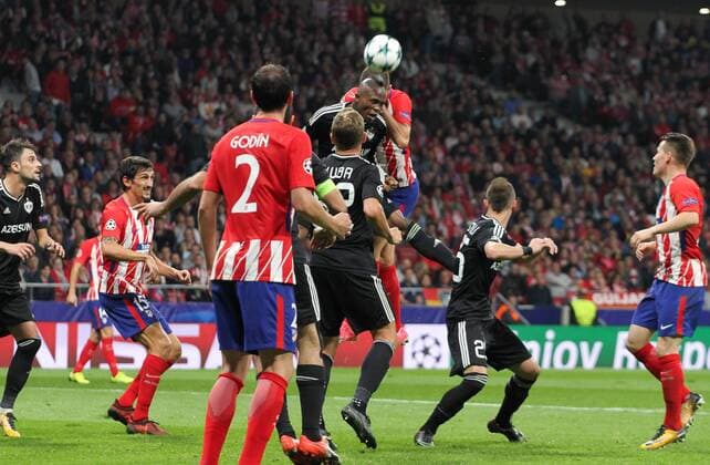 Atletico de MadridÂ s and Qarabag s players during Champions League match between Atletico Madrid and Qarabag at the Wanda Metropolitano stadium in Madrid Tuesday Oct 31th 2017  xIrinaxR.xH.x xAFP7x xAtxMadridxvxQarabag,xChampionsxLeague,xSpain,xOctx31thx2017x