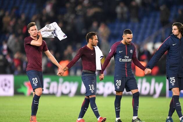 10 NEYMAR JR psg 25 ADRIEN RABIOT psg 20 LAYVIN KURZAWA psg 23 JULIAN DRAXLER psg JOIE FOOTBALL Paris SG vs Anderlecht Ligue des Champions 31 10 2017 AnthonyBIBARD FEP Panoramic 