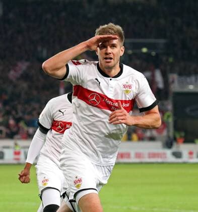 VfB Stuttgart SC Freiburg Germany Stuttgart 29 10 2017 Football Bundesliga Season 2017 2018 10 Gameday VfB Stuttgart SC Freiburg Simon Terodde VfB Stuttgart Jubel Goal 0 0 Terodde
