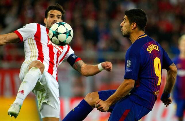 October 31, 2017 - Champions League group D soccer match between Olympiakos and Barcelona at Georgios Karaiskakis stadium at Piraeus port World News - October 31, 2017 - ZUMAe114 20171031_zaa_e114_007 Copyright: xEurokinissix