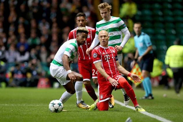 Scott Sinclair Celtic Glasgow 11 Arjen Robben Bayern Munich 10 Celtic Glasgow vs Bayern Munich Champions League Football 31 10 2017 Glasgow Copyright: xEibner-Pressefoto HarryxLangerx EP_HLR