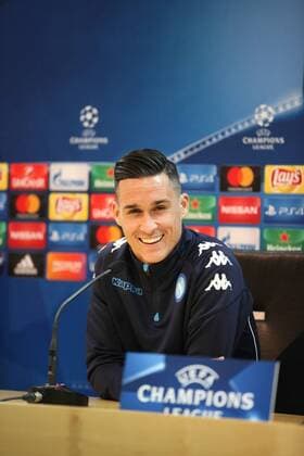 October 31, 2017 - Naples, Italy - This afternoon at Castel Volturno where the Napoli team was trained, a pre press conference PK Pressekonferenz was held for tomorrow s Champions League match between Napoli and Manchester City. The conference was attended by Napoli coach Maurizio Sarri and player JOSE CALLEJON Soccer 2017: Manchester City vs Naples: Presser - ZUMAs236 20171031_shg_s236_105 Copyright: xFabioxSassox
