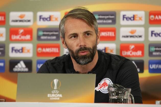 SOCCER - UEFA EL, RBS vs Konyaspor, preview SALZBURG,AUSTRIA,01.NOV.17 - SOCCER - UEFA Europa League, group stage, Red Bull Salzburg vs Atiker Konyaspor, preview, press conference PK Pressekonferenz of RBS. Image shows head coach Marco Rose (RBS). GEPAxpictures xMathiasxMandl
