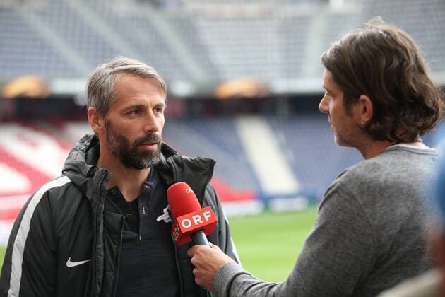 SOCCER - UEFA EL, RBS vs Konyaspor, preview SALZBURG,AUSTRIA,01.NOV.17 - SOCCER - UEFA Europa League, group stage, Red Bull Salzburg vs Atiker Konyaspor, preview, press conference PK Pressekonferenz of RBS. Image shows head coach Marco Rose (RBS). GEPAxpictures xMathiasxMandl