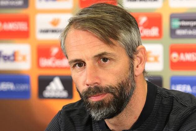 SOCCER - UEFA EL, RBS vs Konyaspor, preview SALZBURG,AUSTRIA,01.NOV.17 - SOCCER - UEFA Europa League, group stage, Red Bull Salzburg vs Atiker Konyaspor, preview, press conference PK Pressekonferenz of RBS. Image shows head coach Marco Rose (RBS). GEPAxpictures xMathiasxMandl