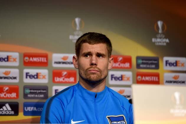 Football Men 2017 18 Europa League Hertha BSC Press Conference TW Thomas Kraft Nr 1 Hertha BSC 01 11 17 Copyright: xMichaelxHundtx xMatthiasxKochx