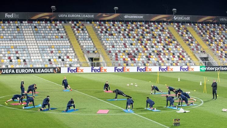 SOCCER - UEFA EL, Rijeka vs A.Wien, preview RIJEKA,CROATIA,01.NOV.17 - SOCCER - UEFA Europa League, group stage, HNK Rijeka vs FK Austria Wien, preview, training of A.Wien. Image shows the athletes and an overview of the stadium. GEPAxpictures xMaticxKlansek