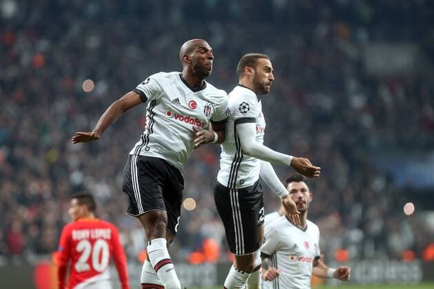 Cenk Tosun of Besiktas celebrates their goal during Besiktas vs. Monaco UEFA Champions League game at Vodafone Park, Istanbul, November 1st, 2017.  Copyright: TolgaxAdanali 15844229