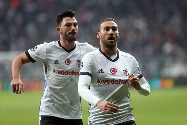 Cenk Tosun of Besiktas celebrates their goal during Besiktas vs. Monaco UEFA Champions League game at Vodafone Park, Istanbul, November 1st, 2017.  Copyright: TolgaxAdanali 15844237