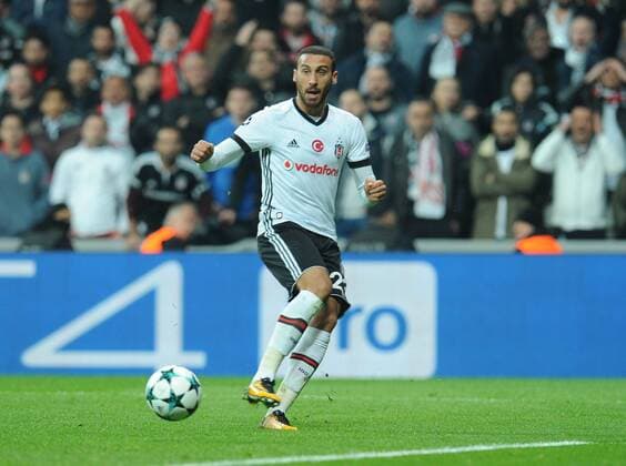 Cenk Tosun of Besiktas during the UEFA Champions league Group G match between Besiktas and Monaco at Vodafone Arena in Istanbul on November 01 , 2017. 