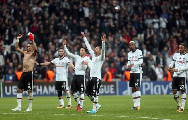 Ricardo Quaresma, Pepe and Besiktas players celebrates after Besiktas vs. Monaco UEFA Champions League game at Vodafone Park, Istanbul, November 1st, 2017.  Copyright: TolgaxAdanali 15844298