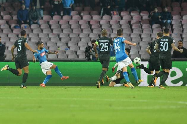 As Napoli 01 11 2017 - Champions League Napoli-Manchester City foto Antonello Sammarco Image nella foto: gol Lorenzo Insigne 