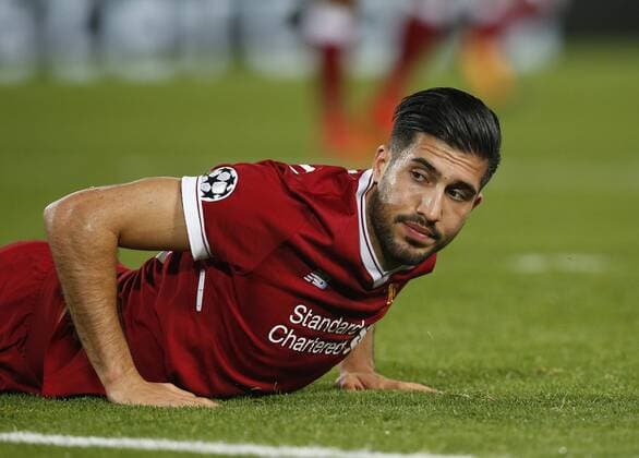 Emre Can of Liverpool reflects on a missed chance to score during the Champions League Group E match at Anfield Stadium, Liverpool. Picture date: November 1st 2017. Picture credit should read: Andrew Yates Sportimage EDITORIAL USE ONLY. No use with unauthorised audio, video, data, fixture lists, club league logos or live services. Online in-match use limited to 120 images, no video emulation. No use in betting, games or single club league player publications.