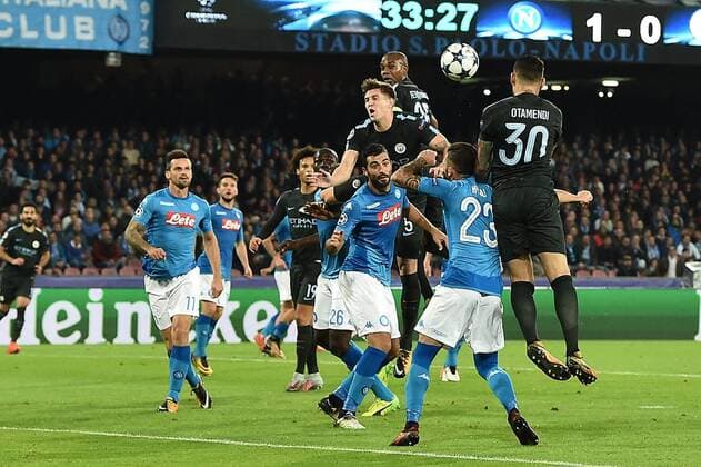 As Napoli 01 11 2017 - Champions League Napoli-Manchester City foto Antonello Sammarco Image nella foto: gol Nicolas Otamendi 